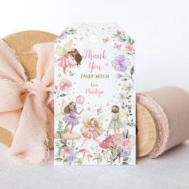 Roze Paarse Fairy Floral Garden Verjaardagsgunsten Cadeaulabel