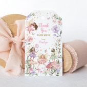 Roze Paarse Fairy Floral Garden Verjaardagsgunsten Cadeaulabel