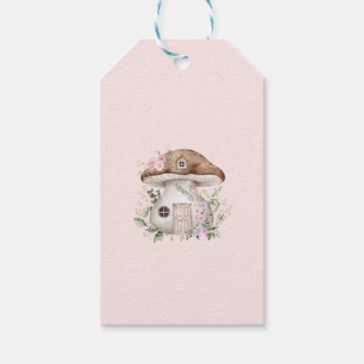 Roze Paarse Fairy Floral Garden Verjaardagsgunsten Cadeaulabel (Achterkant)