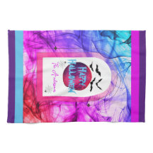 Roze Paarse familienaam Spider Bat Happy Halloween