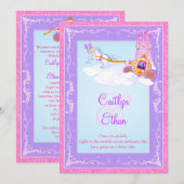 Roze, Paarse Fantasy Fairytale Weddenschap Kaart (Voorkant / Achterkant)