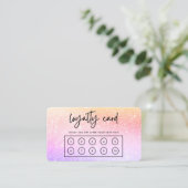 Roze Paarse Faux Glitter Custom Loyalty Kaart Visitekaartje (Staand voorkant)