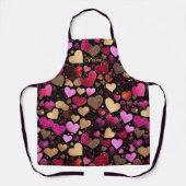 Roze paarse faux gouden harten moderne aangepaste schort (Voorkant)