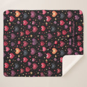 Roze paarse faux gouden harten moderne aangepaste  sherpa deken (Voorkant (horizontaal))