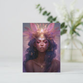 Roze Paarse feestkoningin Fantasy Art Briefkaart (Staand voorkant)