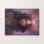 Roze Paarse feestkoningin Fantasy Art Legpuzzel (Horizontaal)