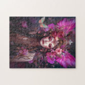 Roze Paarse feestkoningin Fantasy Art Legpuzzel (Horizontaal)
