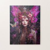 Roze Paarse feestkoningin Fantasy Art Legpuzzel (Verticaal)
