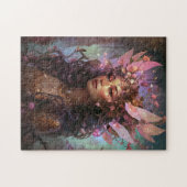 Roze Paarse feestkoningin Fantasy Art Legpuzzel (Horizontaal)