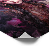 Roze Paarse feestkoningin Fantasy Art Poster (Hoek)