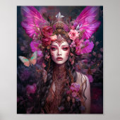 Roze Paarse feestkoningin Fantasy Art Poster (Voorkant)