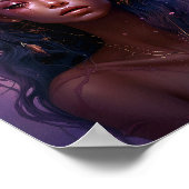 Roze Paarse feestkoningin Fantasy Art Poster (Hoek)