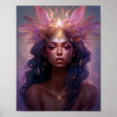 Roze Paarse feestkoningin Fantasy Art Poster (Voorkant)