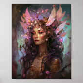 Roze Paarse feestkoningin Fantasy Art Poster (Voorkant)