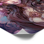 Roze Paarse feestkoningin Fantasy Art Poster (Hoek)