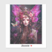 Roze Paarse feestkoningin Fantasy Art Sticker (Vel)