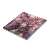 Roze Paarse feestkoningin Fantasy Art Tegeltje (Zijkant)