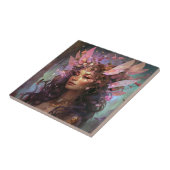 Roze Paarse feestkoningin Fantasy Art Tegeltje (Zijkant)