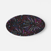 Roze Paarse Fireworks Black Papieren Bordje (Gekanteld)