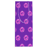 Roze Paarse Flamingo Tropisch Eiland Wijn Cadeautas (Achterkant)