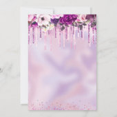 Roze paarse floraaldragende gliter, ongeacht de le kaart (Achterkant)