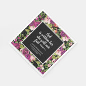 Roze Paarse Floral Christelijk Afstuderen Klasse Servet (Hoek)