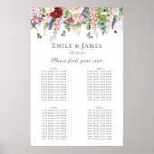 Roze Paarse Floral- en botervliegen Poster (Voorkant)