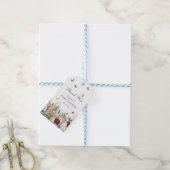 Roze Paarse Floral en Butterflies Waterverf Cadeaulabel (Met Touw)