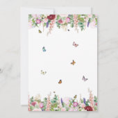 Roze Paarse Floral en vlinder | 16e verjaardag Kaart (Achterkant)