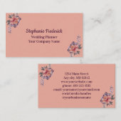 Roze Paarse Floral Feminine Visitekaartje (Voorkant / Achterkant)