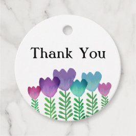  Roze Paarse Floral Hartelijk dank Bedankjes Labels