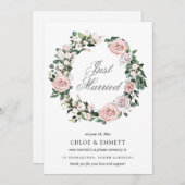 Roze Paarse Floral net getrouwd Aankondiging (Voorkant / Achterkant)