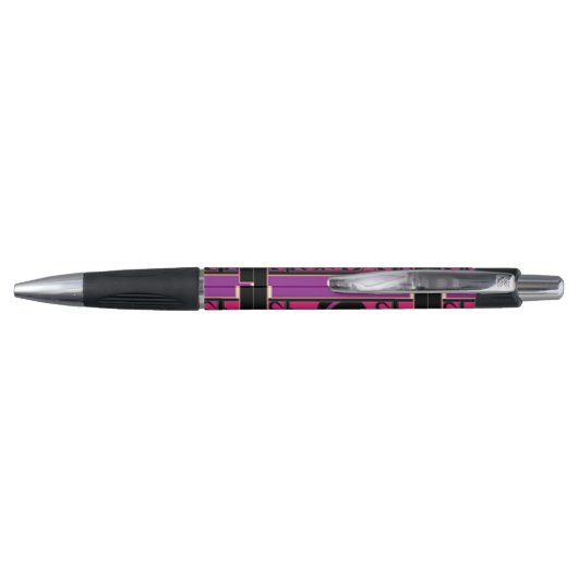Roze paarse Floral Pen (Achterkant)