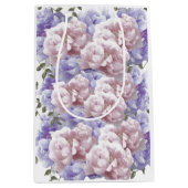 Roze Paarse Floral Peony Medium Gift Bag Cadeauzakje (Voorkant)
