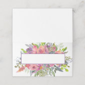 Roze Paarse Floral Plaatskaartje (Buitenkant ongevouwen)