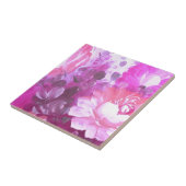 Roze Paarse Floral Tegeltje (Zijkant)