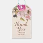 Roze Paarse Floral Verrassingsdag Dank je wel Cadeaulabel (Voorkant)