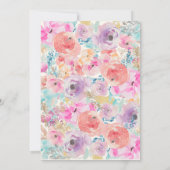 Roze Paarse  Floral Vrijgezellenfeest Kaart (Achterkant)