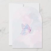 Roze paarse florale waterverf vrijgezellenfeest kaart (Achterkant)