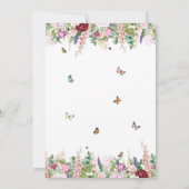 Roze Paarse Florals en Butterflies Quinceañera Kaart (Achterkant)