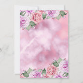 Roze Paarse Florence Waterverf Birthday Party Kaart (Achterkant)
