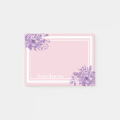 Roze paarse flormonogram post-it® notes (Voorkant)