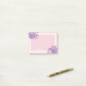 Roze paarse flormonogram post-it® notes (Op bureau)