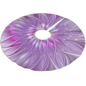 Roze Paarse Flower Star Abstracte Fractal Art Kerstboom Rok (Gekanteld)
