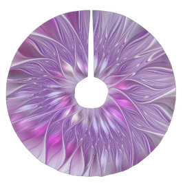 Roze Paarse Flower Star Abstracte Fractal Art Kerstboom Rok