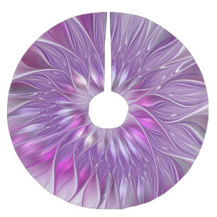 Roze Paarse Flower Star Abstracte Fractal Art Kerstboom Rok