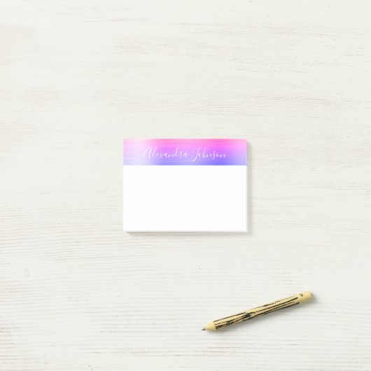 Roze Paarse Folie Professional Business Post-it® Notes (Op bureau)