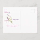 Roze & Paarse Foto 1st Birthday Party Invitation Briefkaart (Achterkant)