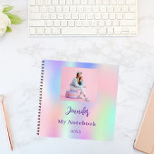 Roze paarse foto holografisch notitieboek