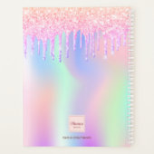 Roze paarse foto holografische naam planner (Achterkant)
